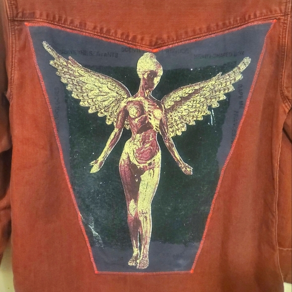 Levi's Western Pearl Snap Jacket Nirvana Print Upcycle - Picture 3 of 16
